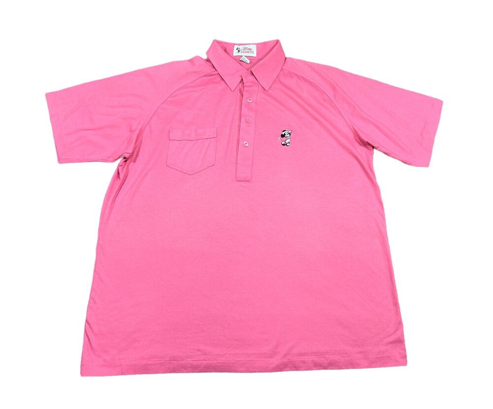 Vintage Disney Fashions  Men’s Mickey Mouse Polo Shirt Size XL Pink
